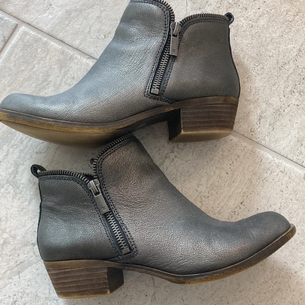 Lucky Brand Black Leather Ankle Booties
